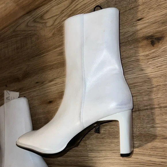 NEW!!! Zara White Vegan Leather Booties Size 42 - Picture 8 of 12